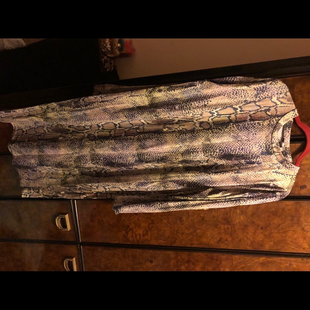 Unique long sleeve snakeskin dress